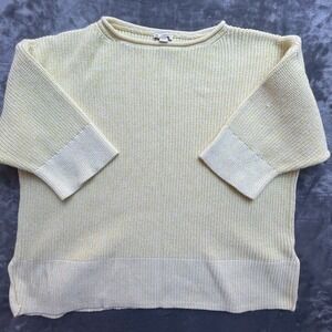 Gap Sweater Womens XS / Small Yellow‎ White Knit Oversized Casual Boxy